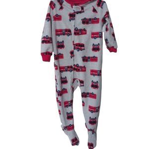 Child Of Mine By Carter's Fire Trucks Footie Pajamas Boys Size 5T Footed Pj's